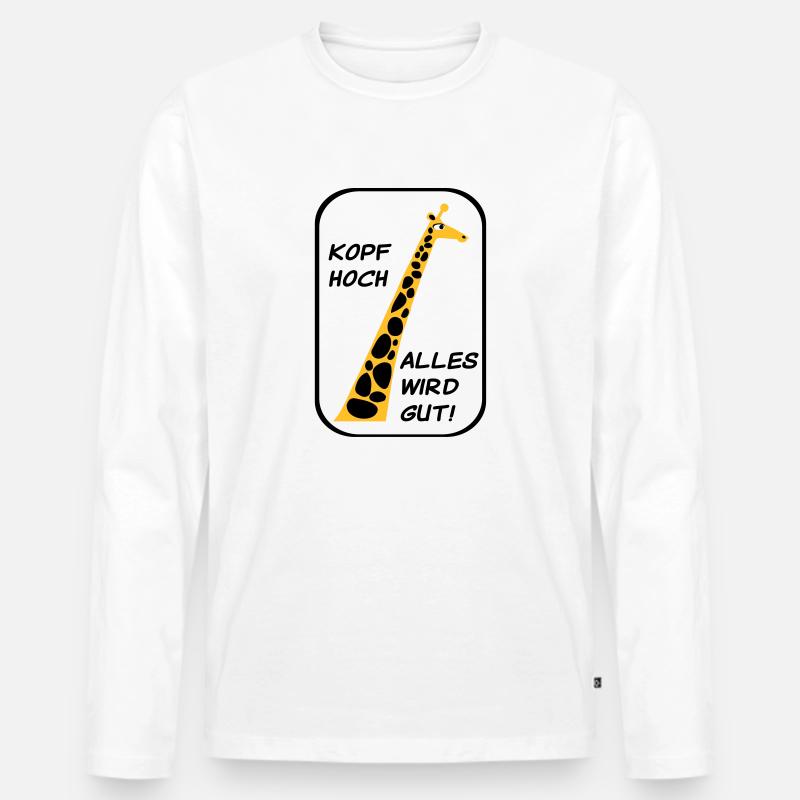 Kopf hoch - Männer Premium Bio Langarmshirt - Weiß