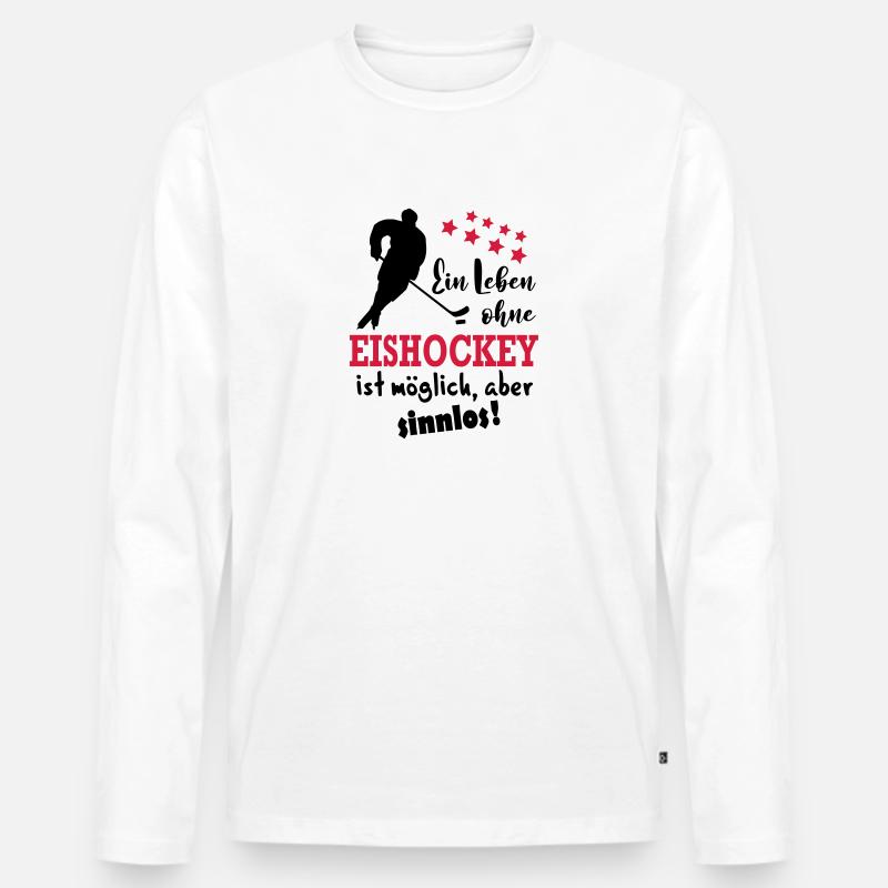 Leben ohne Eishockey - Männer Premium Bio Langarmshirt - Weiß