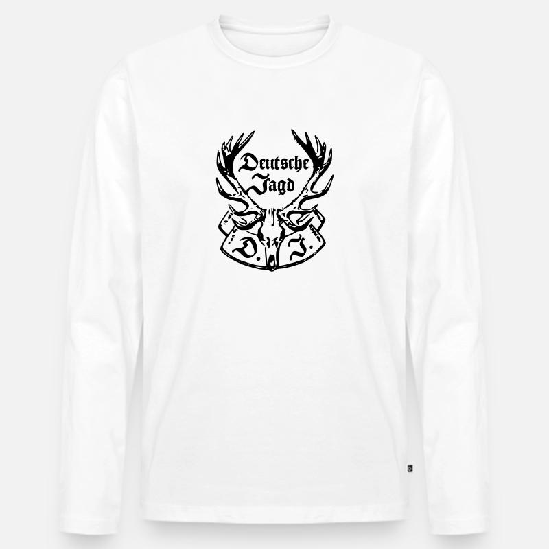 Wappen Deutsche Jagd - Männer Premium Bio Langarmshirt - Weiß