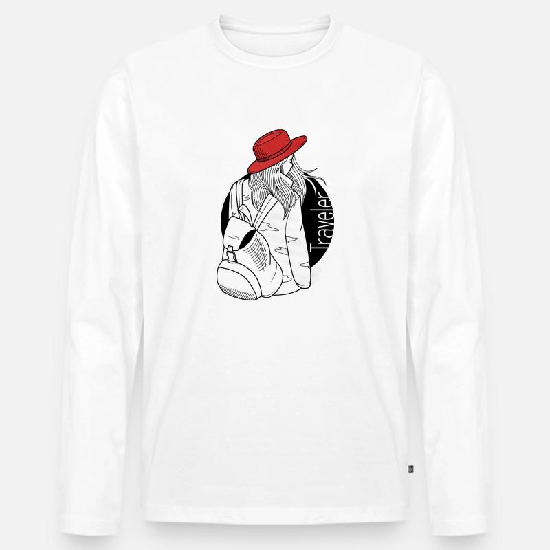 Reisenden - Männer Premium Bio Langarmshirt - Weiß