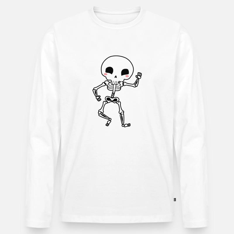 Skelett - Männer Premium Bio Langarmshirt - Weiß