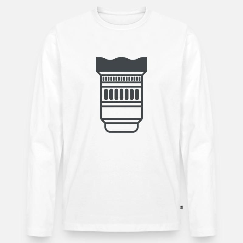 Kameraobjektiv - Männer Premium Bio Langarmshirt - Weiß