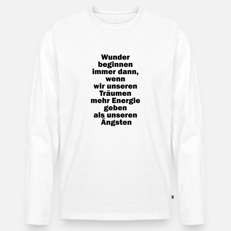 Das gute T-Shirt Wunder beginnen - Männer Premium Bio Langarmshirt - Weiß