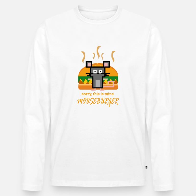 Mouseburger - Männer Premium Bio Langarmshirt - Weiß