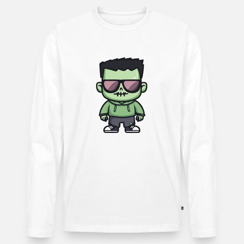 Zombie Halloween Cool - Männer Premium Bio Langarmshirt - Weiß