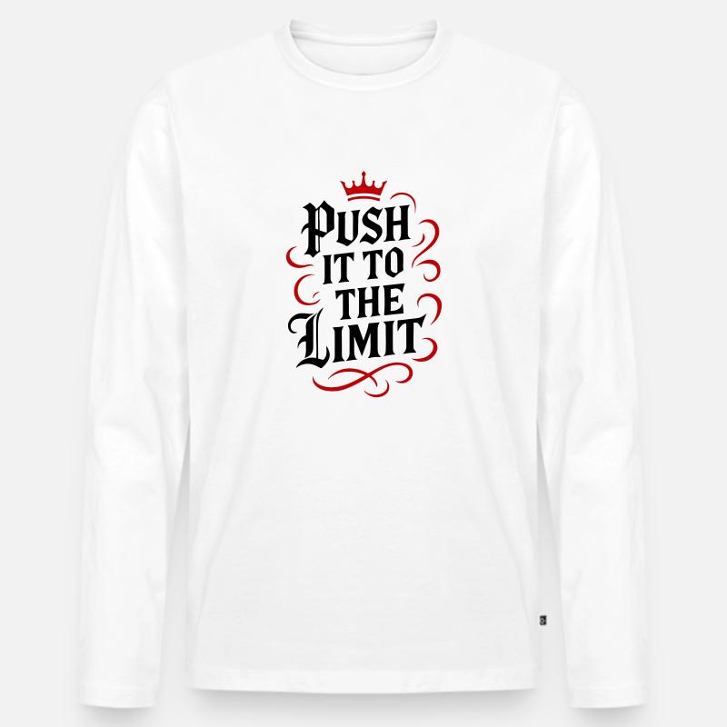 Push it to the limit - Männer Premium Bio Langarmshirt - Weiß