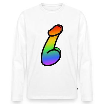 Gay - Männer Premium Bio Langarmshirt - Weiß - Vorne - Nico (187cm)