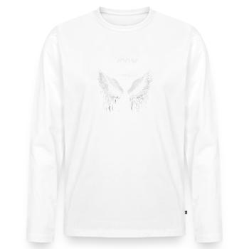 100% ange, ailes d’ange, ailes d’ange, ailes, graffiti - T-shirt manches longues Premium bio Homme - blanc - Devant - Nico (187cm)