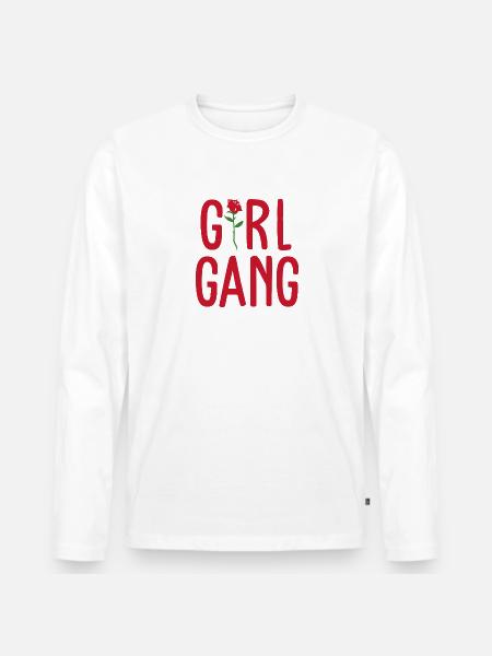 Rose - Men's Premium Organic Long Sleeve Shirt - white
