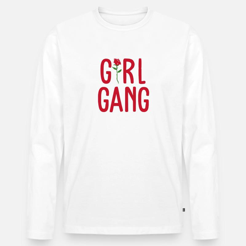 Rose - Männer Premium Bio Langarmshirt - Weiß