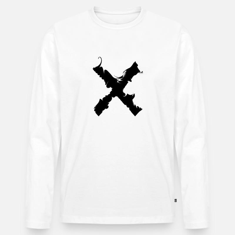 X - Männer Premium Bio Langarmshirt - Weiß