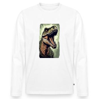 T-Rex - Men's Premium Organic Long Sleeve Shirt - white - Front - Nico (187cm)