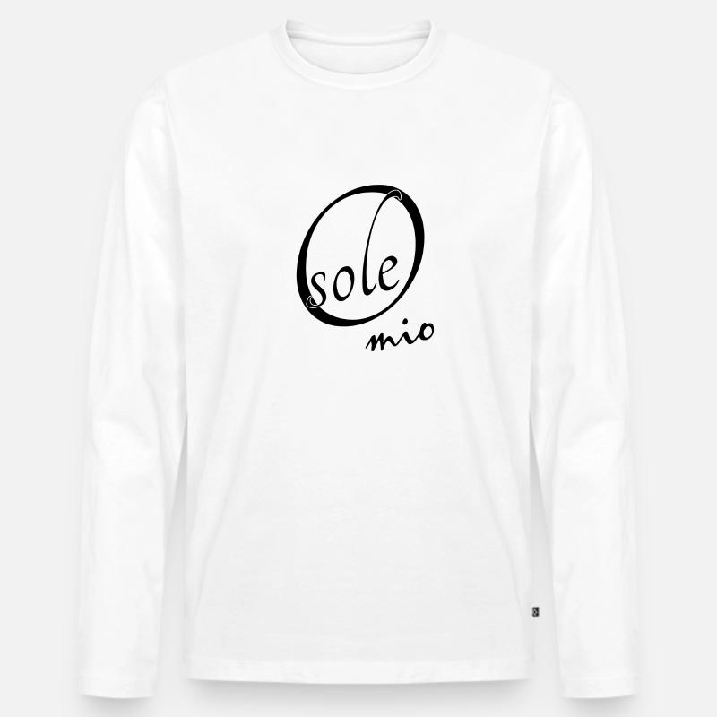 O sole mio - Männer Premium Bio Langarmshirt - Weiß