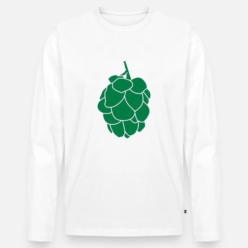 Hopfendolde - Männer Premium Bio Langarmshirt - Weiß