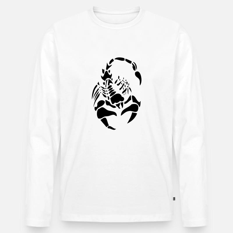 skorpion schwarz - Männer Premium Bio Langarmshirt - Weiß