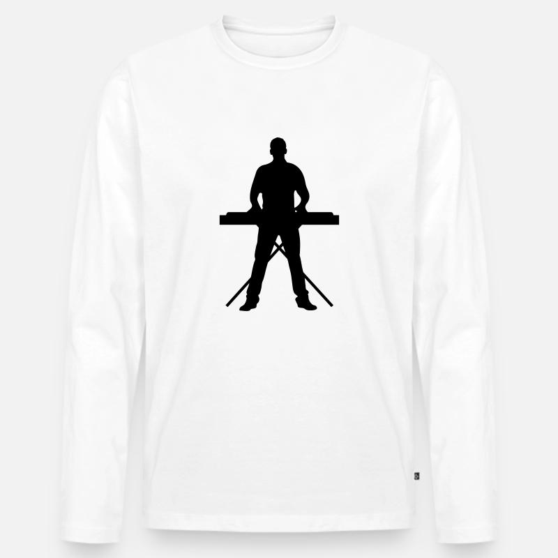 Keyboard Spieler - Männer Premium Bio Langarmshirt - Weiß
