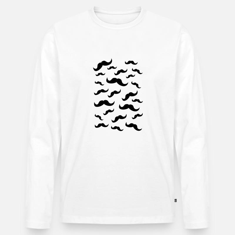 Schnurrbärte - Männer Premium Bio Langarmshirt - Weiß