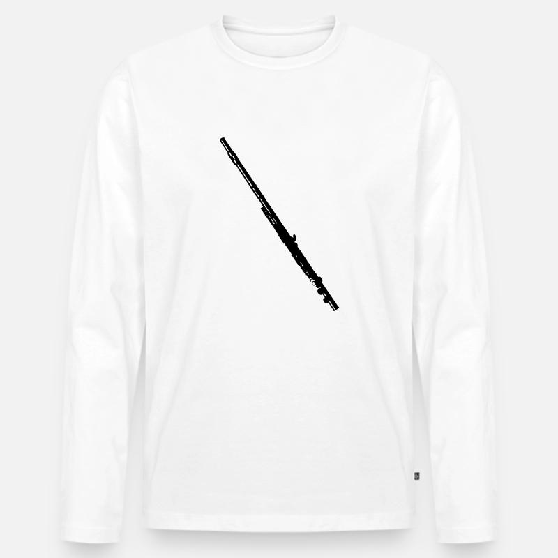 Querfloete - Männer Premium Bio Langarmshirt - Weiß