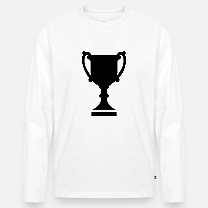 Pokal - Männer Premium Bio Langarmshirt - Weiß