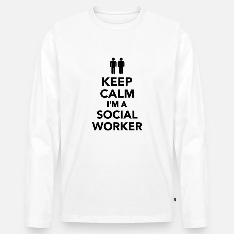Sozialarbeiter - Männer Premium Bio Langarmshirt - Weiß