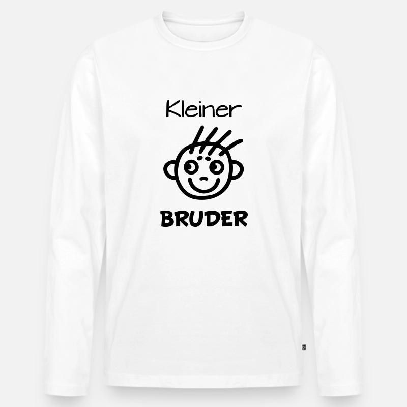 Kleiner Bruder - Männer Premium Bio Langarmshirt - Weiß