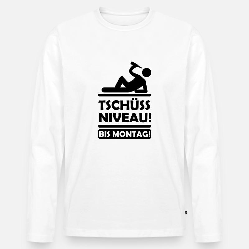 tschuess_niveau - Männer Premium Bio Langarmshirt - Weiß