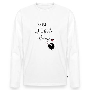 profiter des petites choses - T-shirt manches longues Premium bio Homme - blanc - Devant - Nico (187cm)