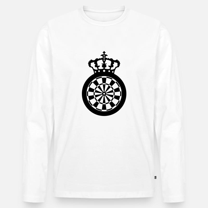Dart Scheibe Krone - Männer Premium Bio Langarmshirt - Weiß
