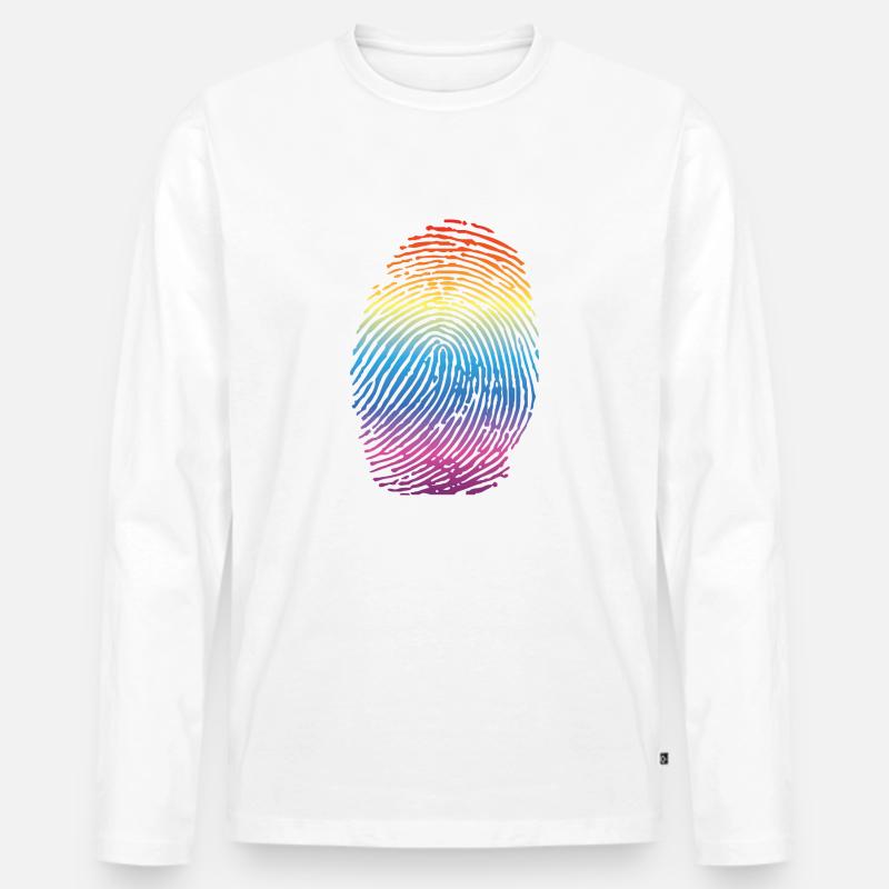 Gay Regenbogen LGBT Pride - Männer Premium Bio Langarmshirt - Weiß