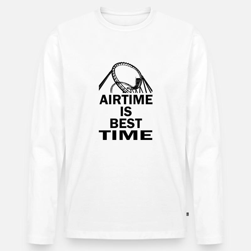 Rollercoaster Achterbahn - Männer Premium Bio Langarmshirt - Weiß