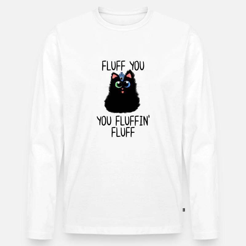 Fluff du Du Fluffin' Fluff - Männer Premium Bio Langarmshirt - Weiß