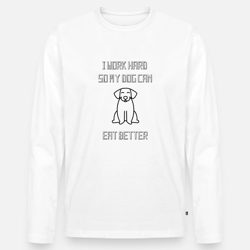 ARBEITE HART HUND - Männer Premium Bio Langarmshirt - Weiß