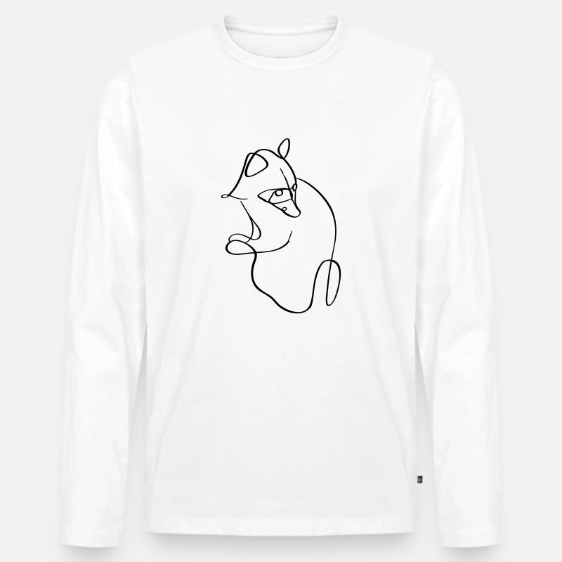 Stilisierter stilisierter stilisierter Waschbär - Männer Premium Bio Langarmshirt - Weiß