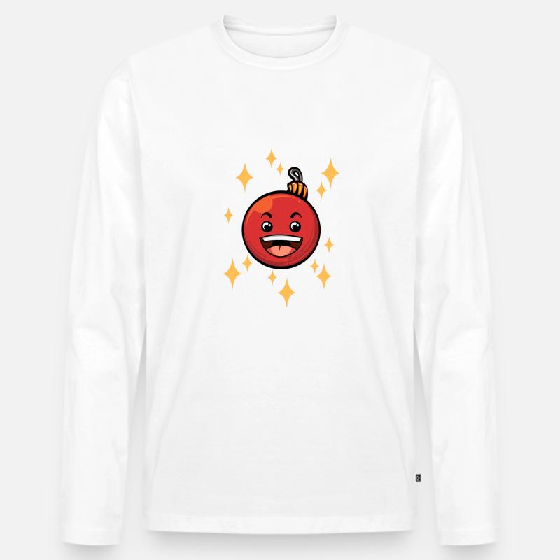 Lustige Weihnachtskugel #1/9 - Männer Premium Bio Langarmshirt - Weiß