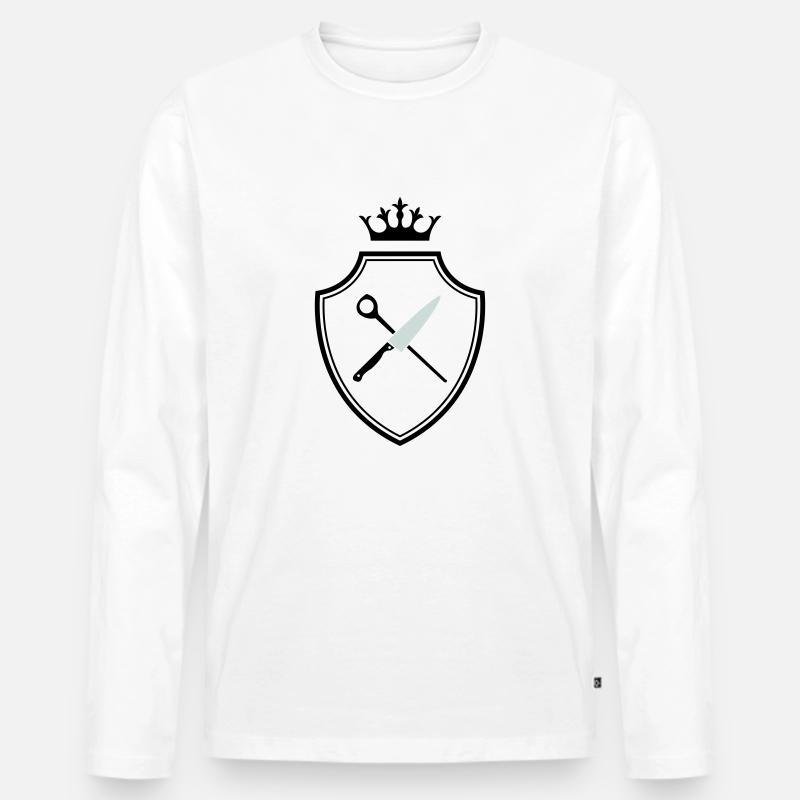 koch symbol - Männer Premium Bio Langarmshirt - Weiß
