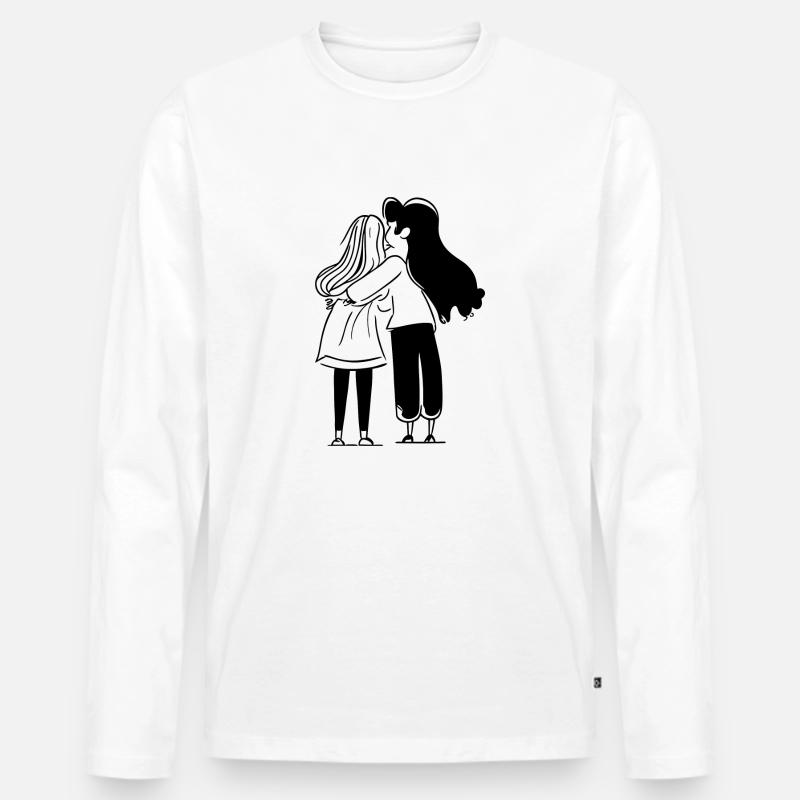 Freundschaft - Männer Premium Bio Langarmshirt - Weiß