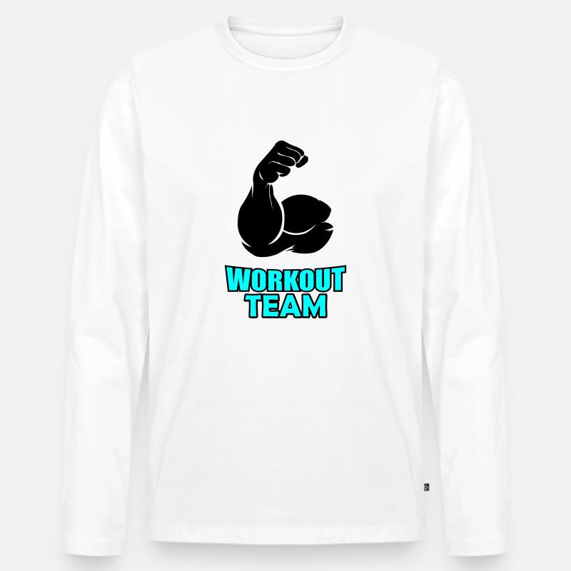 workout team 02 - Männer Premium Bio Langarmshirt - Weiß
