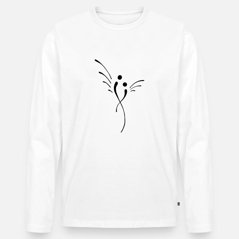 engel, - Männer Premium Bio Langarmshirt - Weiß