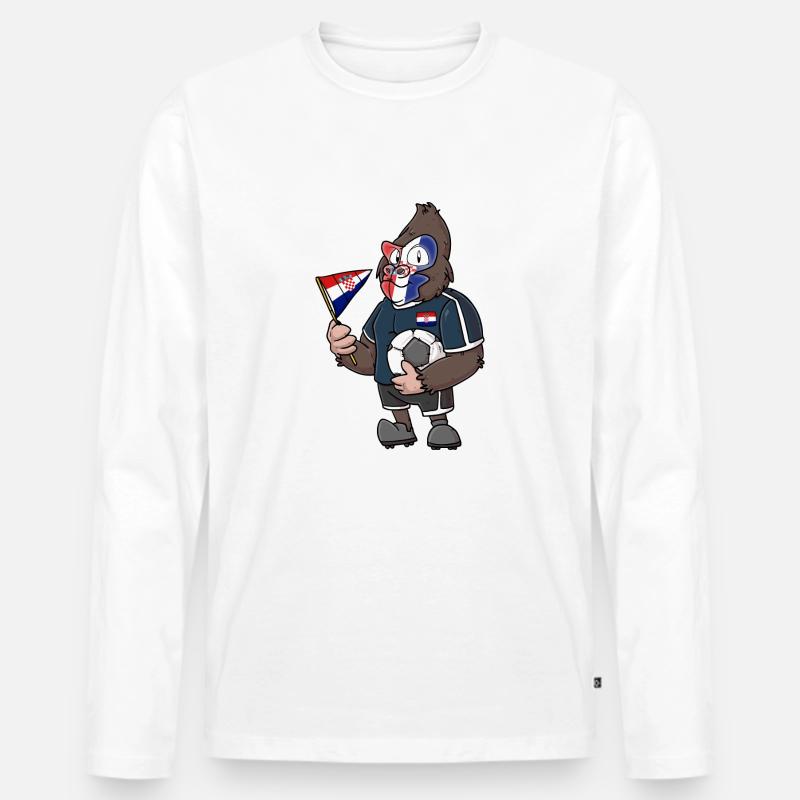 Kroatischer Gorilla - Männer Premium Bio Langarmshirt - Weiß