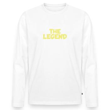Pension - T-shirt manches longues Premium bio Homme - blanc - Devant - Nico (187cm)