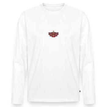 Rage Cage ist das neue Beer Pong Party Spiel - Männer Premium Bio Langarmshirt - Weiß - Vorne - Nico (187cm)