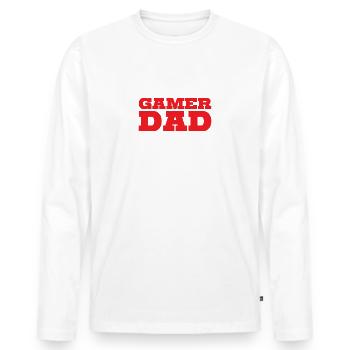 IM A GAMER DAD Geschenk Motiv T-Shirt - Männer Premium Bio Langarmshirt - Weiß - Vorne - Nico (187cm)