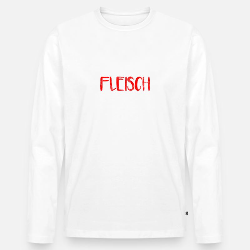 Schweiz Schweizer Vegetarier Fleisch Geschenk - Männer Premium Bio Langarmshirt - Weiß
