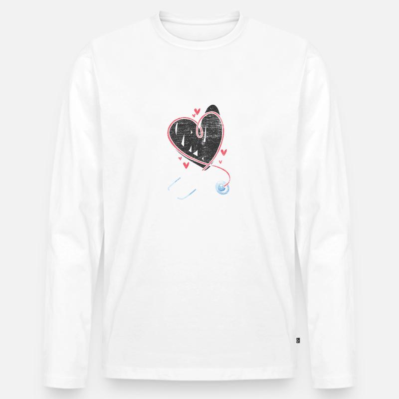 Stethoskop Herz - Männer Premium Bio Langarmshirt - undefined