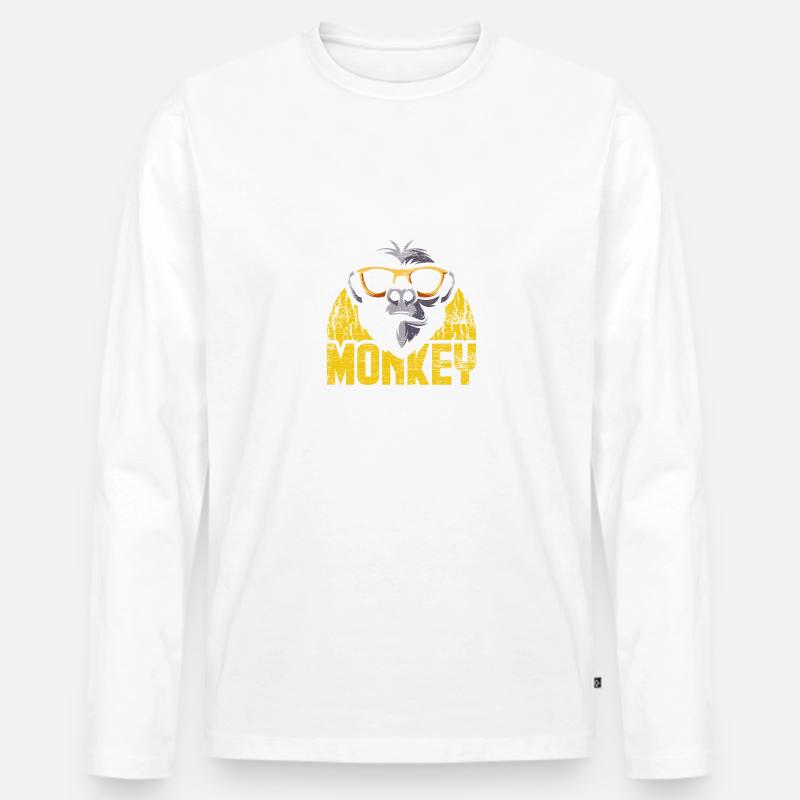 Affe Evolution Tiere - Männer Premium Bio Langarmshirt - undefined
