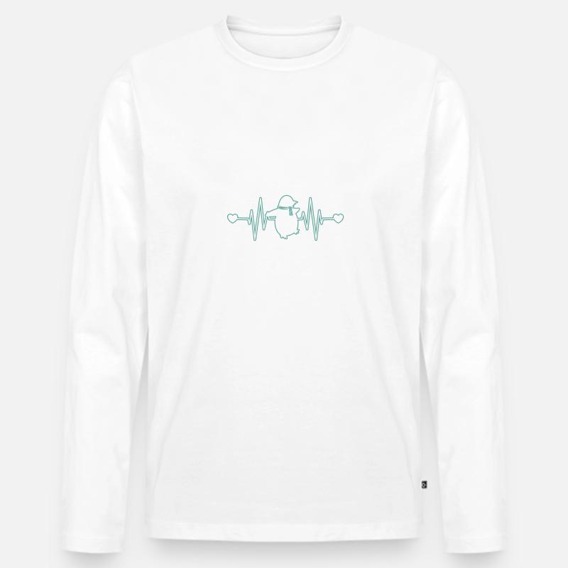 Pinguin Herz - Männer Premium Bio Langarmshirt - undefined