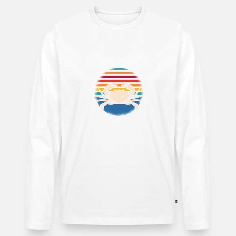 Retro Krebs - Männer Premium Bio Langarmshirt - undefined