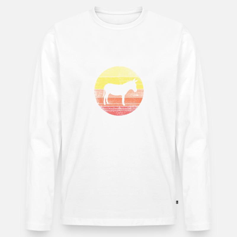 Retro Esel - Männer Premium Bio Langarmshirt - undefined