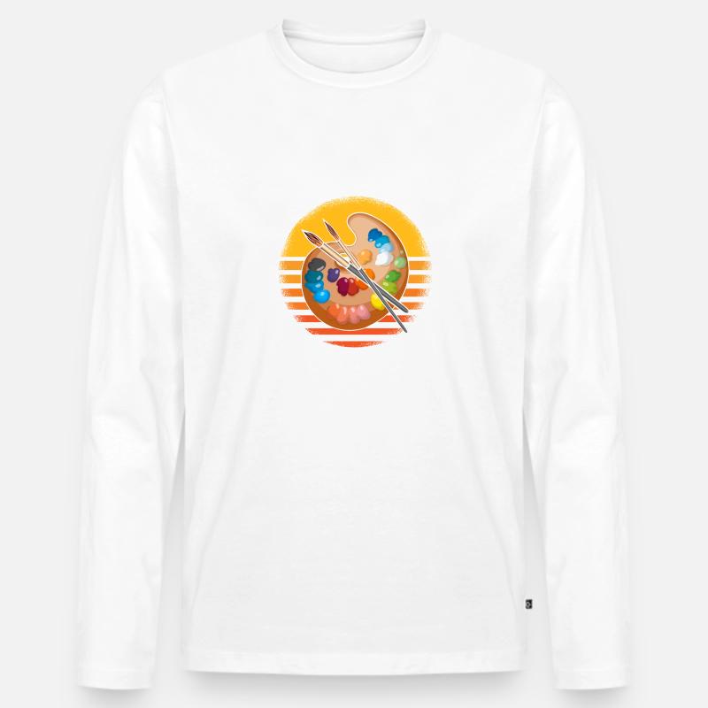 Retro Malen - Männer Premium Bio Langarmshirt - undefined