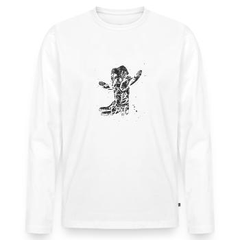 Cowboy Cowboystiefel - Männer Premium Bio Langarmshirt - Weiß - Vorne - Nico (187cm)